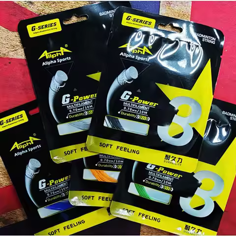 Allpha 10Pcs Badminton Racket String 0.7mm High Polymer Multiflament Badminton String Ball Net 28 Po