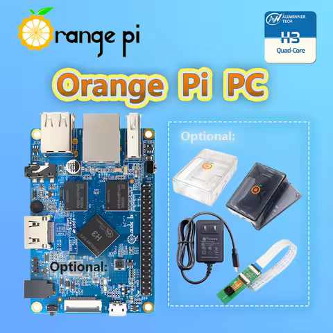 Orange Pi PC H3 1GB Black/White case, 5V3A Type-C EU/US power suply,2MP Camera Optional Quad-Core Su