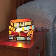Stained Glass Stacking Book Lamp Resin Crafts Table Lamp