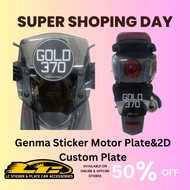 Genma Brand Motorcycle Custom Sticker Motor Plate&2D No Plate