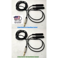 3.5mm-Setereo - 6.5mm ( Mono / Stereo Connector) cable set