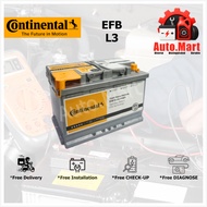 Bateri Kereta / Car Battery - Continental - EFB - L3 - 70AH