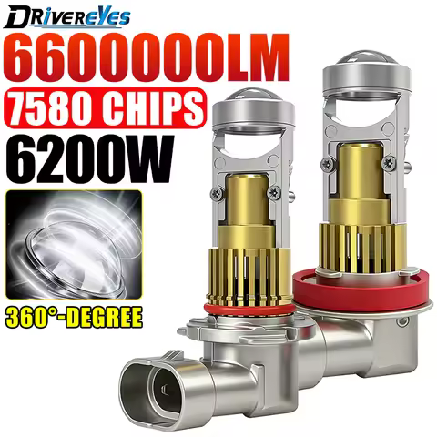 H7 H4 LED Laser Lens 1:1 Wireless LED Projector 9005 9006 HB3 H11 HB4 9012 Car Headlight 6200W Mini