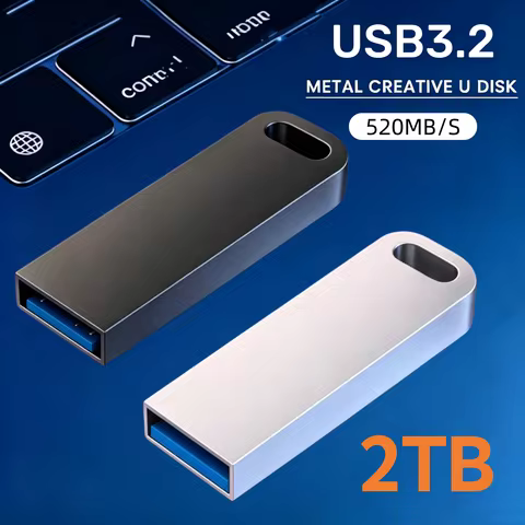 2TB USB 3.2 Metal Flash Drives High Speed Pendrive 1TB Portable USB Drive Waterproof Memoria USB Fla