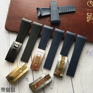 Suitable for rolex Watch Strap Arc Original rolex Rubber Silicone Black Green Blue Water Ghost Brace