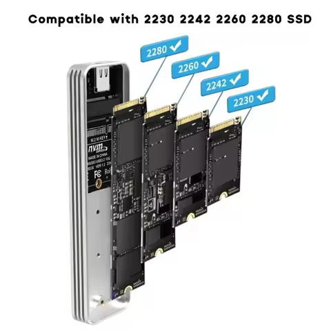 PCIE NVME SSD Enclosure NVMe to USB Adapter 10G USB3.2 External Box Support 2280/2260/2242/2230 SSD
