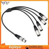[kejie] Audio Cable 4 Way-1 XLR Single Input to Four Output Parallel Connection, 3Pin XLR 1 Female t