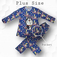 🌈[PP Plus Size #2] *Pocket*🌈 Woman's ladies pajamas set,Baju tidur perempuan plus size/baju tidur wanita plus size