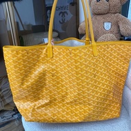 Goyard St Louis PM黃色帆布托特包 經典格紋 五金亮 尺寸約40×30cm
