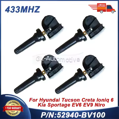 Set of (4) TPMS 52940-BV100 Tire Pressure Sensor For Hyundai Creta IX25 KIA SONET SUV 52940 BV100