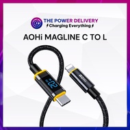 Dây Cáp Sạc Nhanh AOHI Magline Pro + AOC-L009 Type C Sang L 27w Hiển Thị Điện Áp 12 Tháng