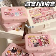 粉色咕卡盒小卡收纳盒爱豆周边收纳整理咕盒迷你DIY手帐防尘盒6.13 Pink Guka box small card storage box idol merchandise storage and