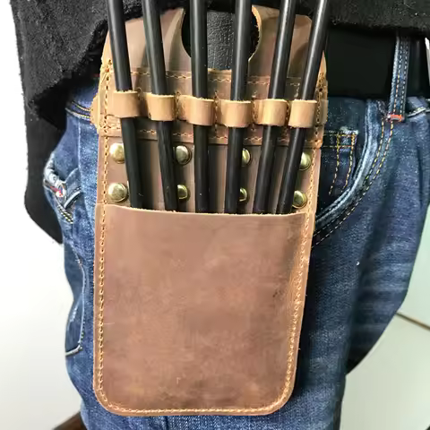 1Pc Hunting Archery Pocket Quiver Arrow Storage Leather Quiver Waist Hip Pocket Quiver Outdoor Shoot