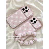 Phone Phone Case Suitable for iPhone 13 14 15 16 17 Pro max Plus Air Leather Large Window Polka Dot 