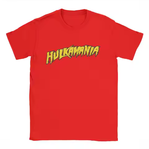 Men Women's Hulk Hogan Hulkamania Wrestling T Shirt Pure Cotton Tops Leisure Short Sleeve Round Coll
