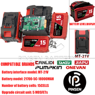 PINSEN MT-21V DY-21V 5/10/15เซลล์ ความจุแบตเตอรี่ลิเธียมสำหรับ CANLIDI Tanzu JIAPU 21700 Lithium-ion