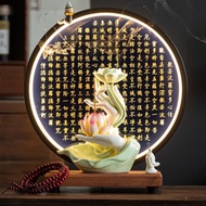 新中式倒流香爐創意擺件陶瓷家用室內薰香禪意檀香沉香客廳桌面燈