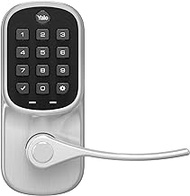 Yale | LiftMaster Smart Lock with Keypad Lever - Works with myQ App &amp; Key by Amazon in-Garage Delivery when paired with Smart Garage Hub (sold separately), Satin Nickel