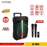 Speaker Portable Meeting Advance S-120 12inch Free 2 Mic/Speaker Advance S120 ORI