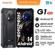 OUKITEL G1 Android 15 24GB+256GB 10600mAh 18W Fast charge Mobile 6.52inch HD+ 48MP+5MP+2MP IP68 IP69