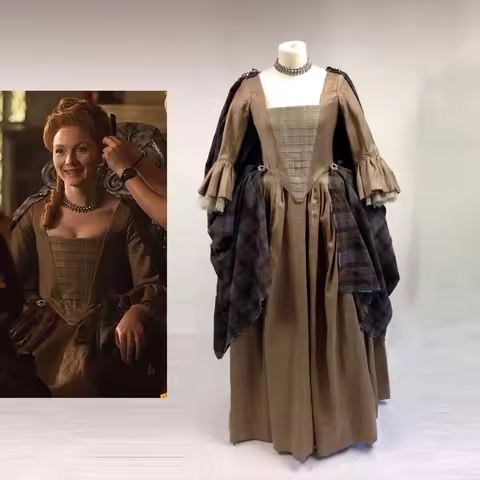 Letitia MacKenzie Cosplay Outlander Costume Women Gothic Vintage Scottish Highlands Dress Suit Hallo