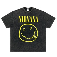 Nirvana Retro Smiley Heavy Washed T-Shirt