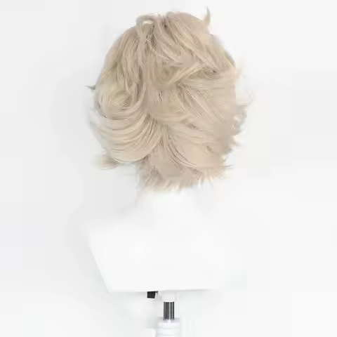 CyGenshin Impact Cosplay Kaedehara Kazuha's Friend Wig Curly Ponytail Heat Resistant Hair Friend of 