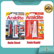 ARALDITE EPOXY ADHESIVES- RAPID STEEL 4 MIN / RAPID 5 MIN / [ 2 x15ML ]