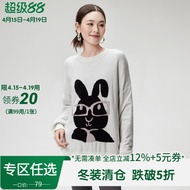 Winter Benefits#9魅SF0H0015萌趣图案户外穿搭套头上衣毛衣女2025冬