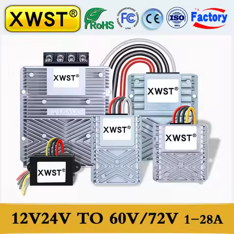 Boost Power Supply 12V 24V to 60V/72V DC DC Converter 1-19A Voltage Regulator Waterproof IP67 72V Ou