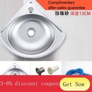 YQ58 Stainless Steel Triangle Basin Thickened Small Water Channel Super Small Corner Single Sink Basin Washing Basin Was
