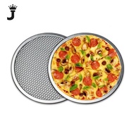 JK 8-16inch Thickened Aluminum Pizza Mesh Plate Pizza Plate Baking Mold