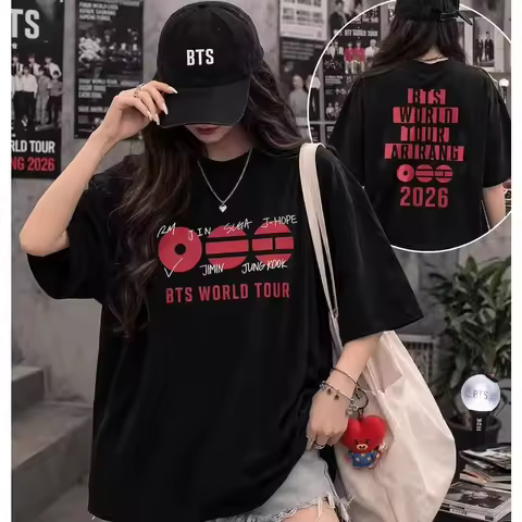 2026 Summer BTS Arirang Graphic T-shirt Men and Women Cotton T Shirt Fashion High Quality Short Slee