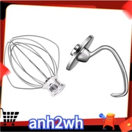 【A-NH】Mixer Aid Attachment Replacement Parts Accessories Fits for KitchenAid 4.5-5QT Tilt-Head Stand Mixer K5WW Wire Whip &amp; 5K7SDH Dough Hook