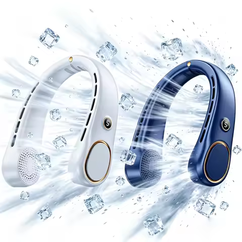 NEW Mini Neck Mounted Fan Portable Bladeless Neck USB Rechargeable Air Cooler 5 File Speed Summer Sp