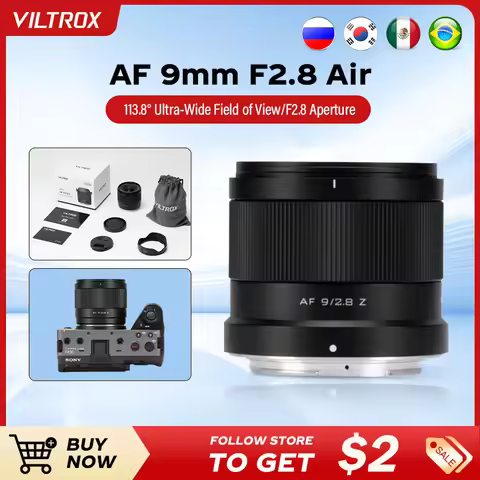 VILTROX AF 9 mm F2.8 Air E/Z Mount APS-C Lens Auto Focus Camera for Sony E, Autofocus APS-C Ultra Wi