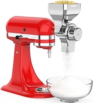 EDWODER Grain Mill Attachment for Kitchenaid Stand Mixer,Adjustable 12 Level From Coarse to Fine Grinds Wheat,Oats,Rice,Corn,Barley,Buckwheat,Millet and Other Cereals.NON OILY GRAINS