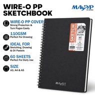 MayArt DroiArte Wire-O PP Cover Sketch Drawing Book 110gsm A3/A4/A5