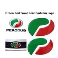 Perodua Alza Axia ARUZ Viva Bezza Myvi EPOXY EMBLEM LOGO sticker reflector 3D (GREEN RED)