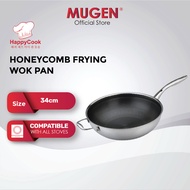 HappyCook Honeycomb Stainless Steel Frying Wok Pan 34 CM
