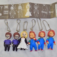 6pcs Horror Movie Child's Play Chucky Bride of Chucky & Son Doll Keyring Keychain Pendant Figure
