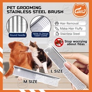 CATTO Pet Grooming Stainless Steel Brush Grooming Comb Pet Hair Flea Comb Needle Comb Sikat Kutu Kuc