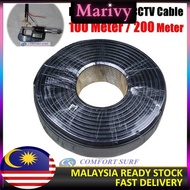 2 in 1 CCTV + power cable 75-3 + 2x0.5 Quality Cable BLACK RG59 Coaxial CCTV Cable with VDE Power Ca