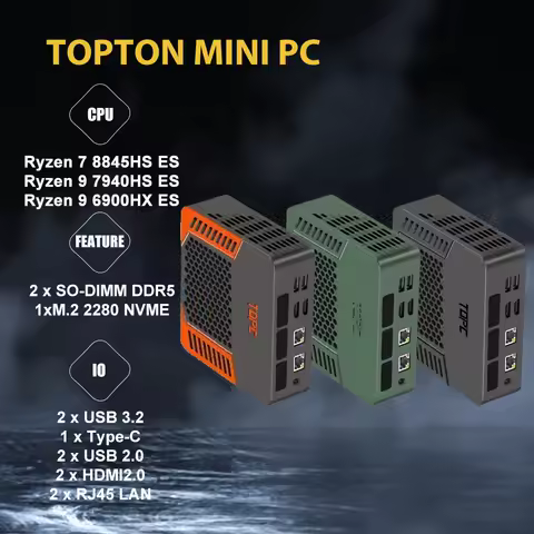 Mini PC AMD Ryzen 7 7840HS ES 6800H ES 64GB DDR5 1TB M.2 SSD Desktop Computers Support 4K Dual HDMI 