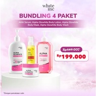 [4 Pcs] WHITE INC Alpha Glowhite Lotion + Body Wash + Body Mask + AHA Whitening Body serum