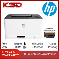 HP Color Laser 150NW Single Function Network + WiFi Printer / HP 150NW Color Laser Network + WiFi Printer (C/W Original HP 119A Toner 1 Set) - 3 Years Onsite Warranty by HP Malaysia