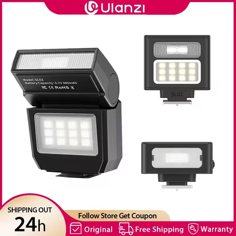 Ulanzi SL01 SL02 SL03 Mini Camera Flash Light SpeedLite GN8 6500K for Canon Sony Nikon Camera DSLR V
