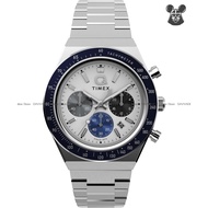 TIMEX TW2Y36200 Men's Analog Watch Q Timex Chronograph Quartz 40mm SS Bracelet White *Original