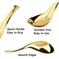 Sudu Sup Cina Keluli Tahan Karat Asia Set 6 untuk Mi Ladu Ramen Pho Wonton (emas) O95K