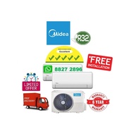 5 TICK Midea *R32* (WIFI) System 2 Aircon + FREE Dismantle &  Dispose Old AC + FREE Installation + F